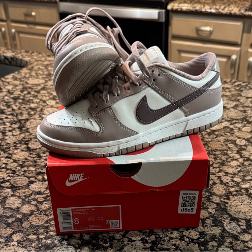 Nike Two-Tone Brown and White Sneakers